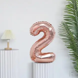 【阿米氣球派對】玫瑰金32吋大數字氣球1個-數字任選(鋁箔氣球 數字氣球)