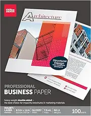 Office Depot Professional Brochure and Flyer Paper, Glossy, 8 1/2in. x 11in, 50 Lb, Pack of 100 Sheets, 124213