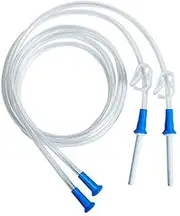 HealthAndYoga™ Replacement Enema Tubing – Super Economical, Hygienic, Medical Grade PVC - 1.5 Meter with Hose Clamp and Nozzle – Enema Supplies Compatible with most Bucket Bag Kits (2 Set)