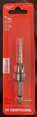 Milwaukee #6 Countersink 9/64 in. w/ tapered Wood Drill Bit, 48-13-5000
