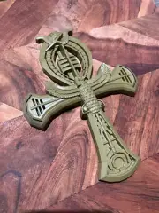 Orgonite Brass Ankh Made with Brass Powder and Quartz /Resin Art Eye of Horus/Ra