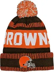 NFL Kids Youth 8-20 One Size Team Color Primary Logo Official Sports Tech Knit Cold Weather Football Pom Beanie Hat
