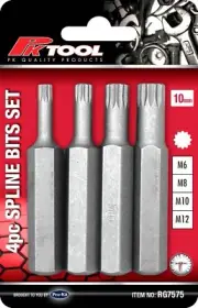 PK Tool 4pc Hex Spline Bit Set 1/2” DR 75mm 12 Point M6–M12 Socket