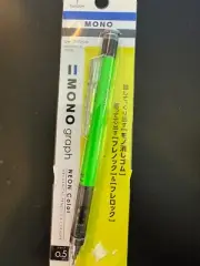 Tombow Mono Graph Neon Color Mechanical Pencil & Eraser 0.5mm -Made in Japan