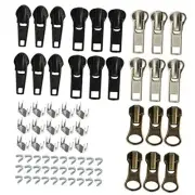 24Pcs #5#7 Zipper Sliders Pull Replacement Repair Kit With Stops for Metal