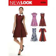 New Look Sewing Pattern 6299 N6299 Misses' Dress with Neckline & Sleeve Variations