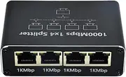 Aswalling Gigabit Network Splitter 1-to-4 Network Cable Splitter RJ45 Network Port Ethernet Splitter Suitable for PC Laptops Accessories Parts