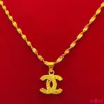 🔥妙曼春天🔥【送戒指】越南沙金項鏈 女 久不褪色 假黃金 雙C 鍍金頸項鏈 首飾3D 飾品首飾 情感恩！