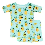❤ NEW! Little Sleepies Bamboo Aqua Pineapple Jams PJ Shorts Set Soft Rare 2T ❤
