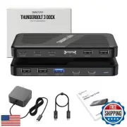 Thunderbolt 3 Dock Dual Monitor USB-C - 11 Ports 40Gbps Docking Station, PD 1