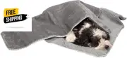 Large Waterproof & Self-Warming Terry & Sherpa Dog Blanket, Washable - Silver Gr
