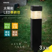 在飛比找momo購物網優惠-【KINYO】太陽能LED景觀燈3入組(造景燈/庭園燈/戶外