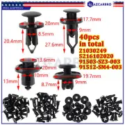 black push pins fender liner fastener rivet push clips （40 Pack） (for: Audi)