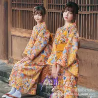 在飛比找蝦皮購物優惠-新款 日系和服 女 日本浴袍 黃色 少女和服