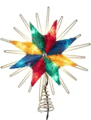 Kurt S. Adler 10-Inch UL 10-Light 8-Point Capiz Multi-Color Star Treetop