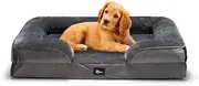 Dog Bed with Sides, Orthopedic Dog Sofa Bed for Small Medium Dogs, Ultra Cozy Pet Bed with Egg-Crate Foam, Removable Washable Cover, Grey, Medium(71x58x18cm)