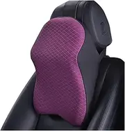 Car Seat Headrest Memory Foam Neck Pillow for Sleeping and Resting in The Car and Office, Soft Travel Pillow(Black Purple)