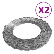 NATO Razor Wire 2 Pcs Steel Barbed Wires Outdoor Property Security Fencing 100m