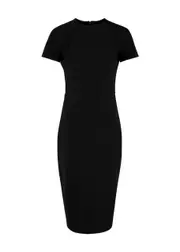 Victoria Beckham Crepe Midi Dress - Black - 14 (UK14 / L) 14 (UK14 / L)