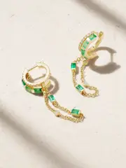 [SHAY] SHAY - 18-karat Gold, Emerald And Diamond Earrings - Green - One size One size Green