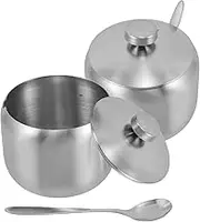 OKUMEYR 2X Stainless Steel Condiment Jars Sealed Salt Spice Containers for Kitchen