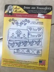 Aunt Martha's Hot Iron Transfers, #3791 CROSS Stitch Borders Pillowcases Unused