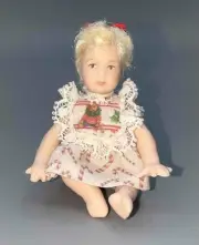 MINIATURE DOLLHOUSE 1:12 SCALE PORCELAIN CHRISTMAS TODDLER DOLL - PT46