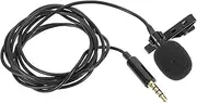 JEWEDECO Lapel Microphone Recording Mic for Phone/tablet Mini Clip-on Mic for Interview Podcast