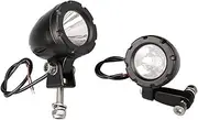 Lightronic 2" Round Compact 5W 6000K Super Bright White LED Off-Road Auxiliary Driving Spot Light/Pods Light for Motorcycle & Bike, Spot Beam, Lexan Polycarbonate Lens, IP68 Waterproof Rating, 2PCS