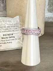 Bomb Party - DESTINY CALLING- OG Ring Sz 7 - Rose Quartz CZ on Hematite - WOW!!