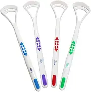 (4 Tongue Scrapers) - Tongue Scraper Cleaner x 4 Set of 4 Colours Oral Dental Care