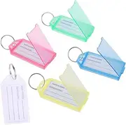 CANIGHT Assorted Color Key Tags 100pcs Plastic Keychain Tags for Luggage Key Id Memory Sticks (Ring Shape)