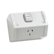Clipsal Weatherproof Single Switched Powerpoint Ip53 10 Amps 250V Resistant Grey - WSC227/1-RG