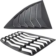 Rear+Side Window Louvers (Matte Black) Compatible for Chevrolet Camaro 2010-2015 Windshield Sun Shade Cover Vent GT Style