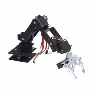 1 Set 6 DOF Aluminium Mechanical Robotic Arm Clamp Claw Mount Robot Kit Black