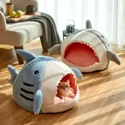 Warm Cat Bed Enclosed Cushion Pet Bed Cat Nest Cave Cat House Gray Blue Colors