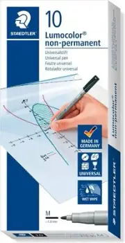Staedtler 315-9 Lumocolor Universal Non Permanent Medium Pens - Black, Pack of 1