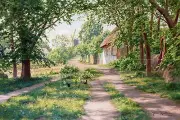 Landscape village Tile Mural Kitchen Bathroom Wall Backsplash Ceramic 18x12