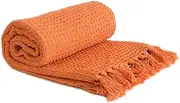 Emma Barclay Honeycomb Throw 50 x 60 Burnt Orange, 100% Cotton, 50x60 (127x152cm),HONE5060BTO