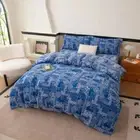 Bedding Set 4 Pcs Set Double Layer Yarn Quilt Cover Flat Sheet 2 Pillowshames