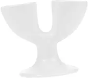 BEBEMOKO 1Pc Double Egg Storage Tray Elegant Ceramic Breakfast Egg Holder Practical Goblet Stand for Boiled Eggs Stylish Table Decor Space Saving Design for Kitchen Use