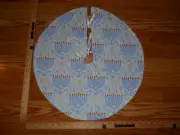 MENORAH, Hanukkah, Chanukkah Handmade Holiday Mini Tree Skirt, 19" dia