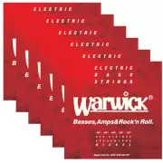 6-Pack of Warwick Red Label 5-String Bass String Set, Nickel-Plated Steel 45-135