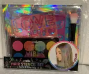 Justice Girls Hair Stencil Set Neon Vibes