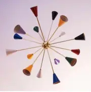 Mid Century Modern Sputnik Italian Chandeliers Multicolored Stilnovo Light -Mode