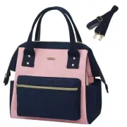 Bicolor Lunch Bag Lunch Box for Women Men Adult with Shoulder Strap Reusable ...