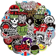 PQLQ Pack of 100 Rock Band Punk Stickers Classic Rock Sticker Pack for Adults Cool Metal Punk Music Stickers for Guitar Laptop Skateboard Water Bottle Helmet Wait Off