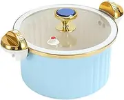 yuksok Stovetop Cooking Pot Slow Cooker and Food Warmer 7L with Lid Easy Clean Hot Pot Rice Cooking Steamer for Food Cereals Noodles, blue