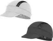 [Starsouce] 2 Pack Breathable Cycling Cap with Sun Visor Summer Sun Protection Skull Cap Beanie Running Hiking Bike Hat for Women Men