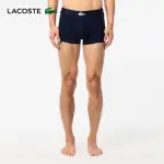 【LACOSTE】男裝-彈性棉質素面/印花內褲3件組(海軍藍/灰色/紅色)